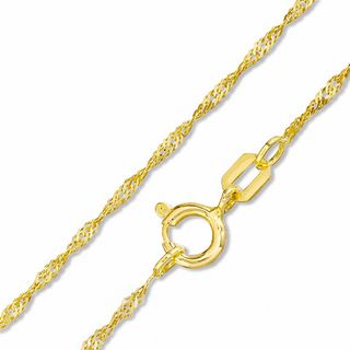 Solid 14kt Yellow Gold Singapore Chain Necklace