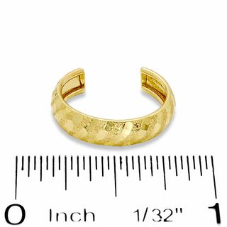 3mm Diamond-Cut Ribbed Toe Ring in 10K Gold|Banter