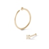 Thumbnail Image 0 of 14K Solid Gold CZ Nose Stud and Hoop Set - 20G 5/16"