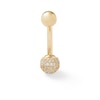 Thumbnail Image 0 of 10K Solid Gold CZ Pavé Ball Belly Button Ring - 14G