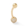 Thumbnail Image 1 of 10K Solid Gold CZ Pavé Ball Belly Button Ring - 14G
