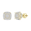 Thumbnail Image 0 of 1/4 CT. T.W. Composite Diamond Scallop Cushion Frame Stud Earrings in 10K Gold