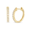 Thumbnail Image 0 of 1/3 CT. T.W. Diamond Row Huggie Hoop Earrings in 10K Gold