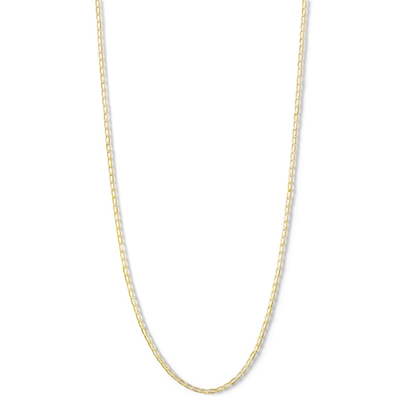 10K Solid Gold Light Diamond-Cut Curb Chain Made in Italy - 18"
