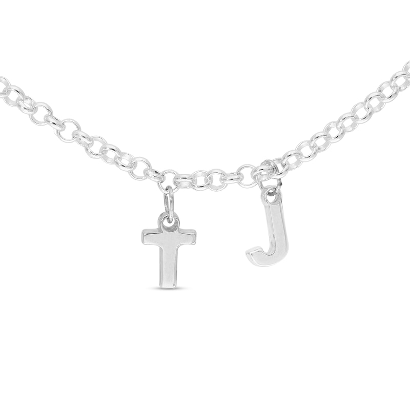 Two Initial Charm Personalized Bracelet in Sterling Silver