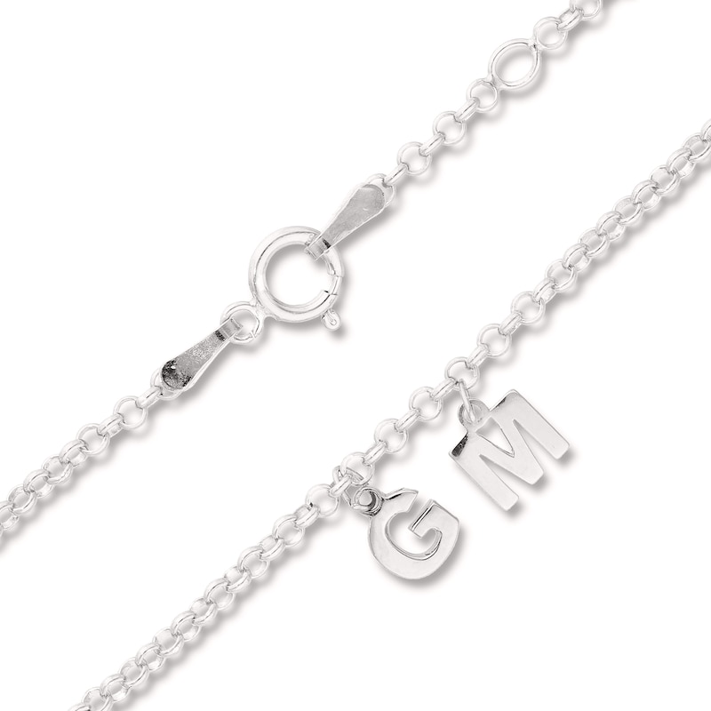 Two Initial Charm Personalized Bracelet in Sterling Silver