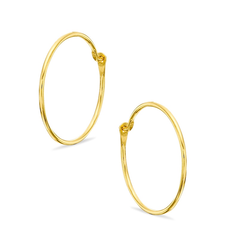 10K Gold 12mm Endless Hoop Earrings