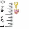 Thumbnail Image 1 of 10K Gold Heart with Heart-Shaped Pink Cubic Zirconia Dangle Earrings