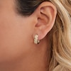 Thumbnail Image 2 of 10K Gold Diamond-Cut Huggie Earrings