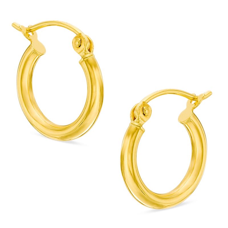 10K Tube Hollow Gold Hoops