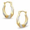 Thumbnail Image 0 of Octagonal Hoop Earrings in 10K Two-Tone Gold