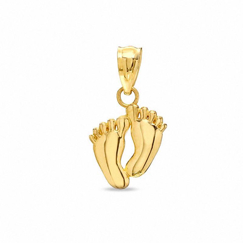 Polished Feet Charm in 10K Gold