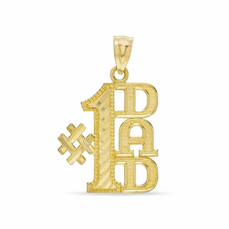 #1 DAD Vertical Charm in 10K Gold