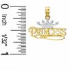 Thumbnail Image 1 of Textured Princess with Crown Two-Tone Necklace Charm in 10K Gold