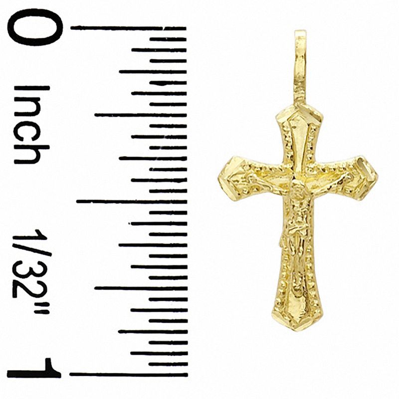 Small Diamond-Cut Crucifix Charm in 10K Gold
