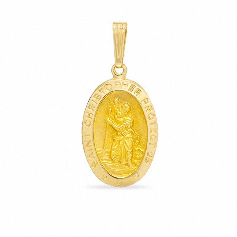 Oval St. Christopher Charm in 10K Gold