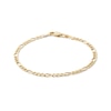 Thumbnail Image 0 of Child's 060 Gauge Hollow Figaro 3+1 Chain Bracelet in 10K Hollow Gold - 5.5"