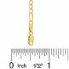 Thumbnail Image 1 of 080 Gauge Pavé Figaro Chain Bracelet in 10K Gold - 9"