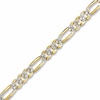 Thumbnail Image 0 of 10K Gold 080 Gauge Pavé Figaro Chain Anklet - 11"