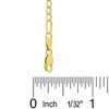 Thumbnail Image 1 of 10K Gold 080 Gauge Pavé Figaro Chain Anklet - 11"
