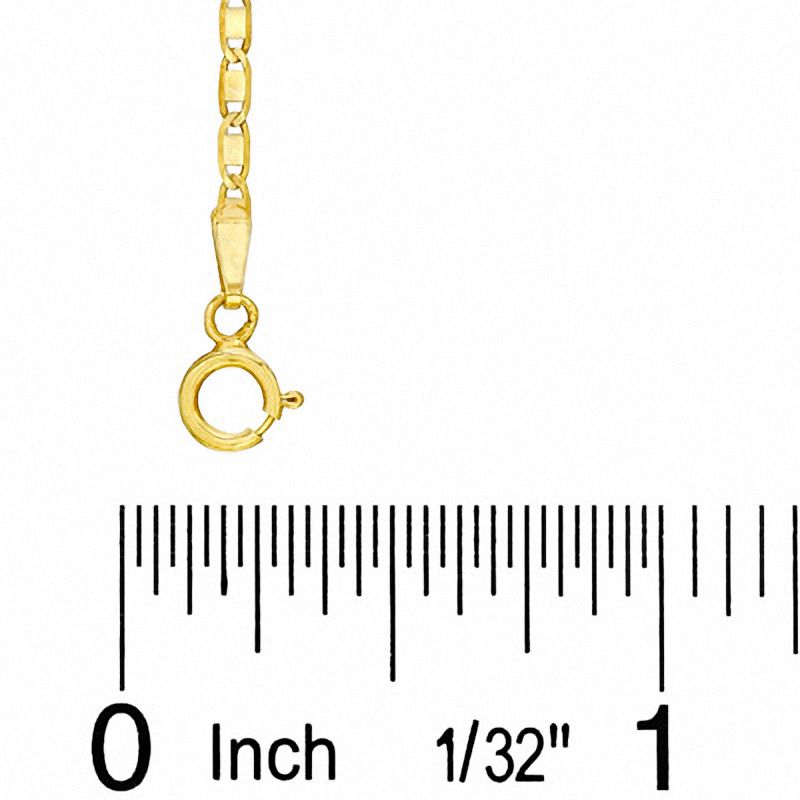 10K Gold 040 Gauge Valentino Chain Anklet - 10"