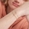 Thumbnail Image 3 of Made in Italy 040 Gauge Pavé Valentino Chain Bracelet In Tri-Tone Gold - 7"
