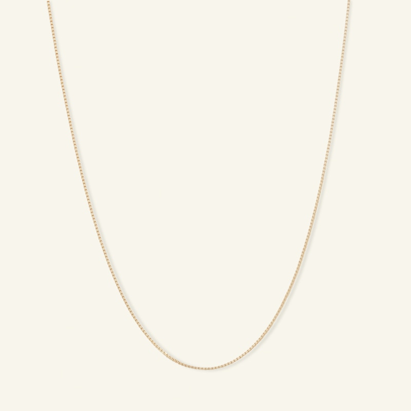 040 Gauge Box Chain Necklace in 14K Solid Gold - 16"