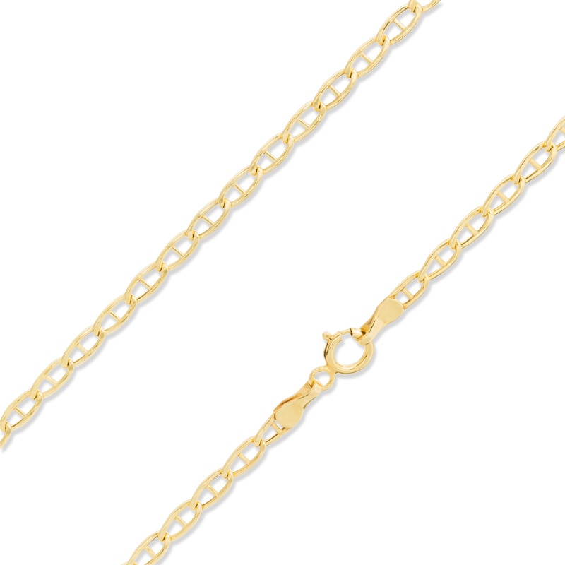 060 Gauge Baby Mariner Chain Necklace in 10K Hollow Gold - 18"
