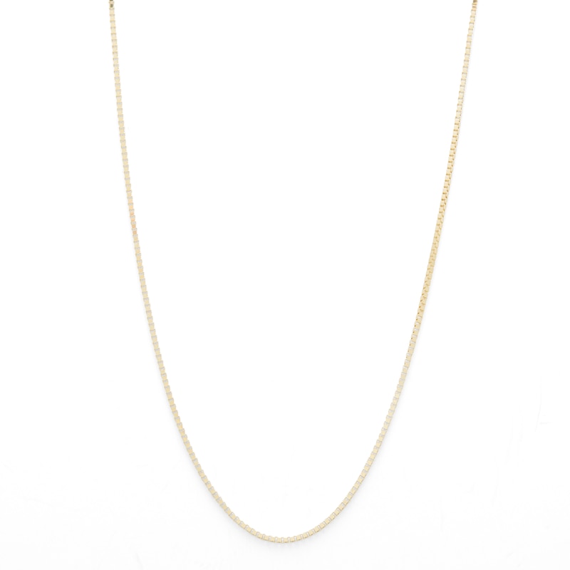 050 Gauge Solid Box Chain Necklace in 10K Solid Gold - 24"