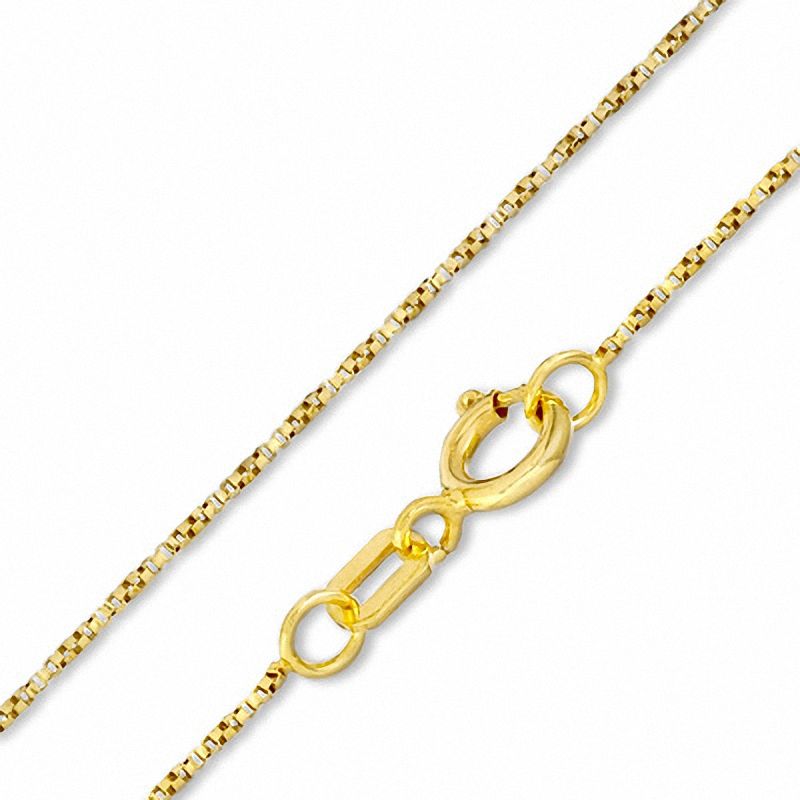 040 Gauge Solid Twist Box Chain Necklace in 10K Gold - 18"