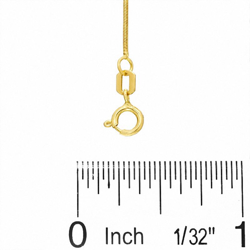 10K Gold 020 Gauge Round Snake Chain Necklace - 20"