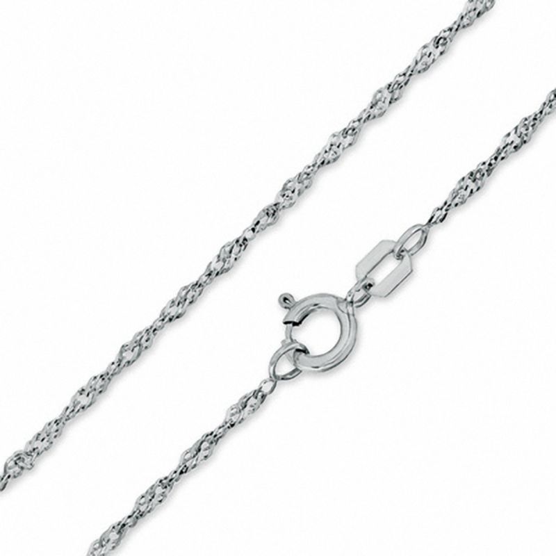 025 Gauge Singapore Chain Necklace in 10K White Gold - 16"