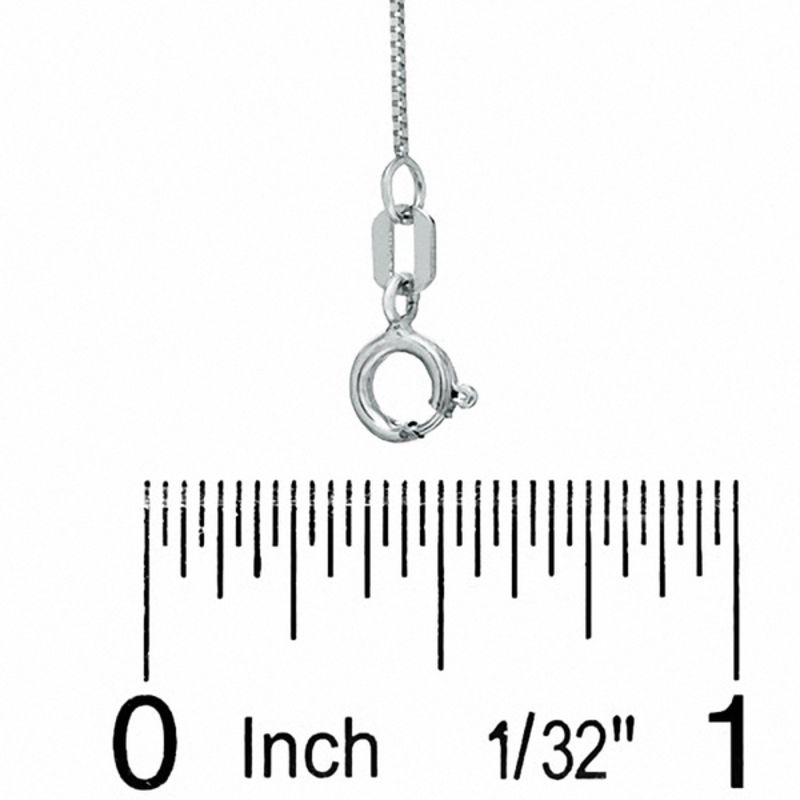 040 Gauge Box Chain Necklace in 10K Solid White Gold - 18"