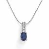 Thumbnail Image 0 of Oval Sapphire and Diamond Pendant in Platinum