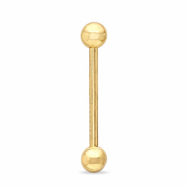 10K Solid Gold Barbell - 14G