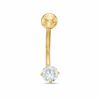 Thumbnail Image 0 of 014 Gauge Curved Barbell with Cubic Zirconia in Semi-Solid 10K Gold