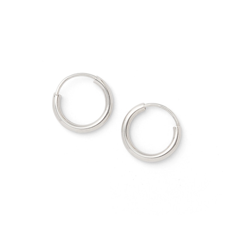 Sterling Silver Continuous Tube Hoop Earrings