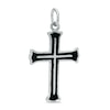 Thumbnail Image 0 of Black Enamel Cross Charm in Sterling Silver