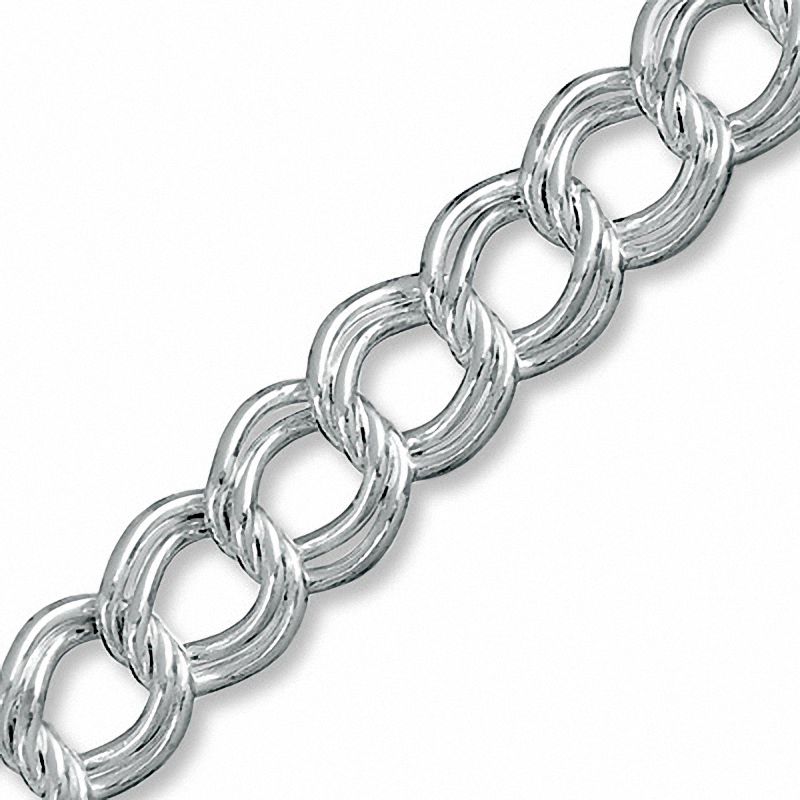 Sterling Silver 100 Gauge Link Charm Bracelet - 8"