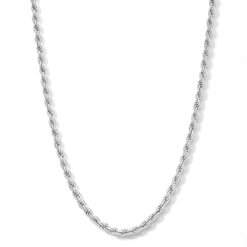 Made in Italy 050 Gauge Diamond-Cut Solid Rope Chain Necklace in Solid Sterling Silver - 20"