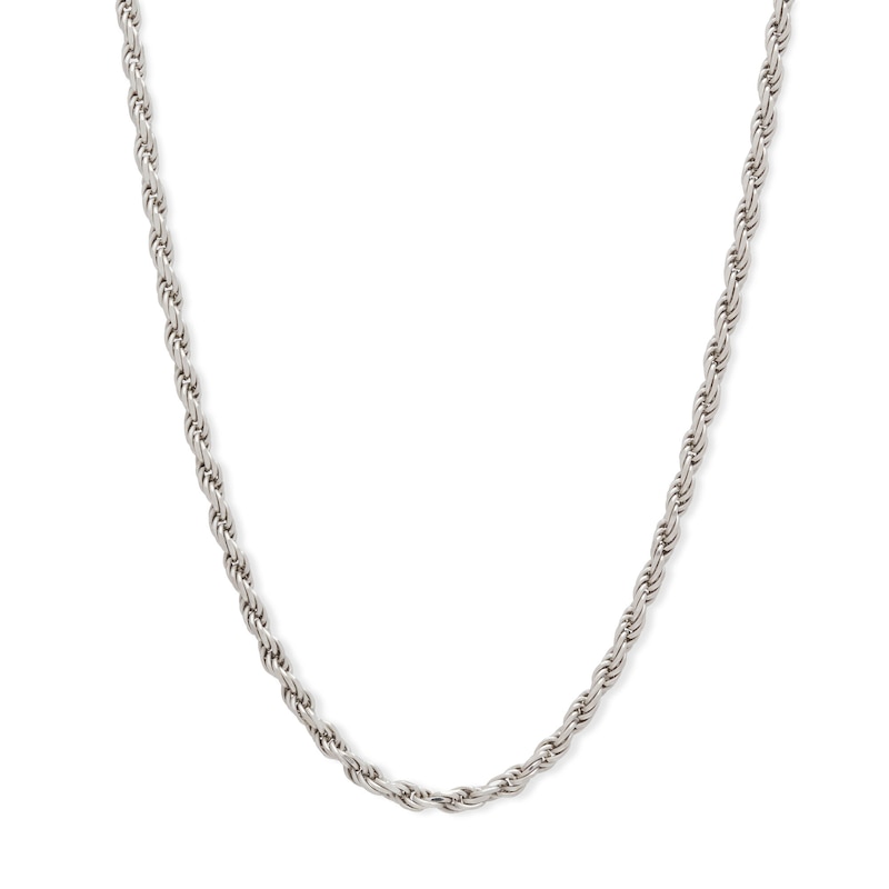 Made in Italy 050 Gauge Diamond-Cut Rope Chain Necklace in Solid Sterling Silver - 24"