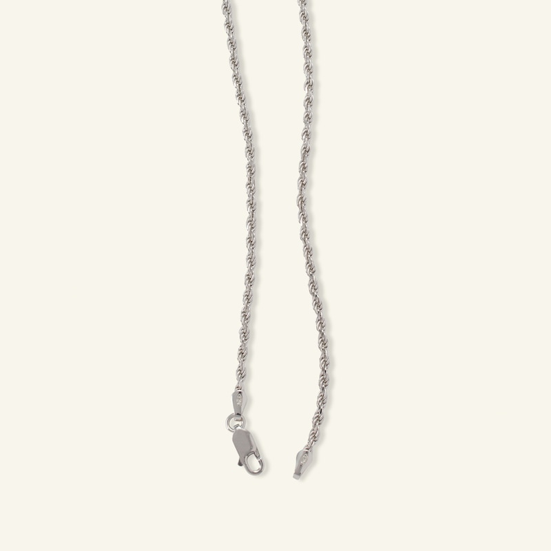 Made in Italy 050 Gauge Diamond-Cut Rope Chain Necklace in Solid Sterling Silver - 24"