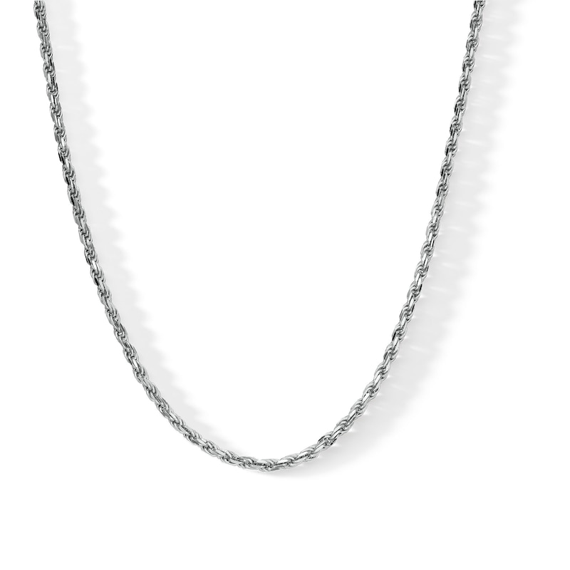 Made in Italy 050 Gauge Diamond-Cut Rope Chain Necklace in Solid Sterling Silver - 18"