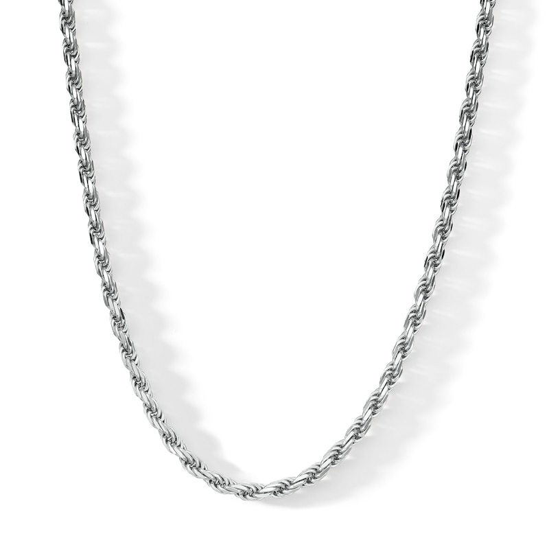 Made in Italy 070 Gauge Diamond-Cut Rope Chain Necklace in Sterling Silver - 20"