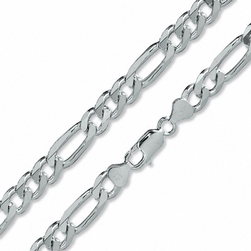 Sterling Silver 220 Gauge Figaro Chain Necklace - 24"