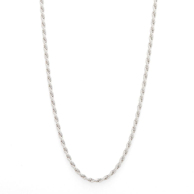 Made in Italy 040 Gauge Diamond-Cut Rope Chain Necklace in Solid Sterling Silver - 16"