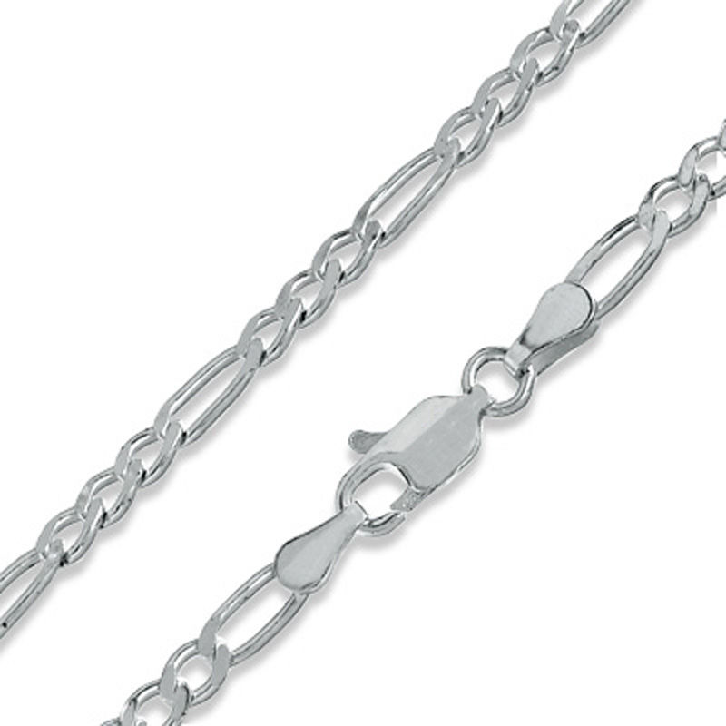 Made in Italy 080 Gauge Figaro Chain Necklace in Solid Sterling Silver - 18"
