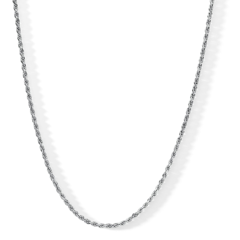 2mm Diamond-Cut Rope Chain Necklace in Solid Sterling Silver - 16"