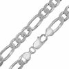 Thumbnail Image 0 of Sterling Silver 220 Gauge Pavé Figaro Chain Necklace - 22"
