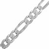 Thumbnail Image 0 of Sterling Silver 220 Gauge Pavé Figaro Chain Necklace - 24"